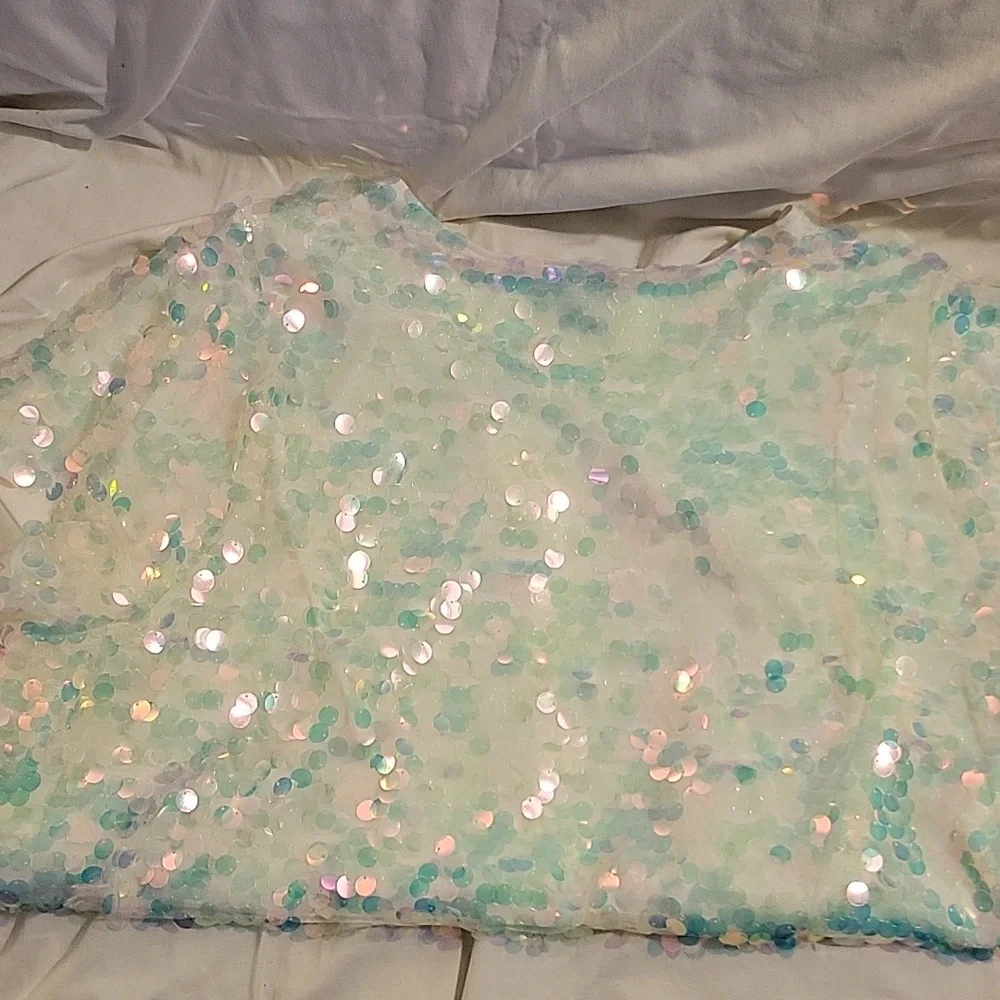 Wpmen's Torrid Top Or Mini Dress Size 3 With White Sequin Embellished - Picture 12 of 12